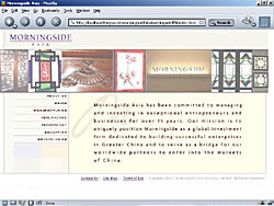 Screenshot of Morningside Asia Site Redesign