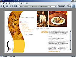 Screenshot of Salamander Restaurant Site